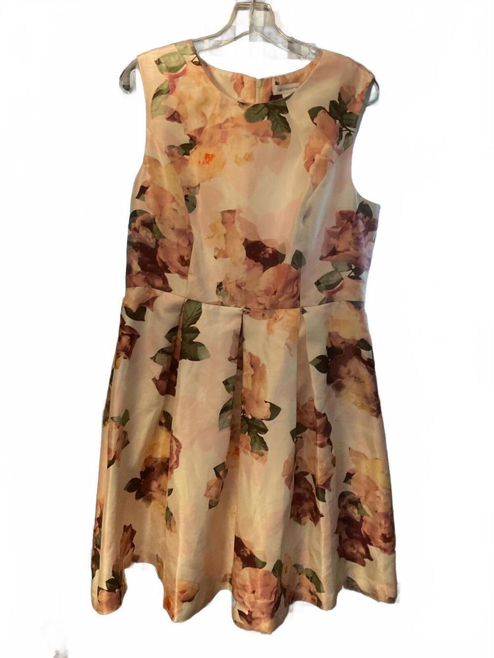 Liz Claiborne Floral Tea Special Occasion Dress Midi Size 14 Fit and Flare - Picture 2 of 10